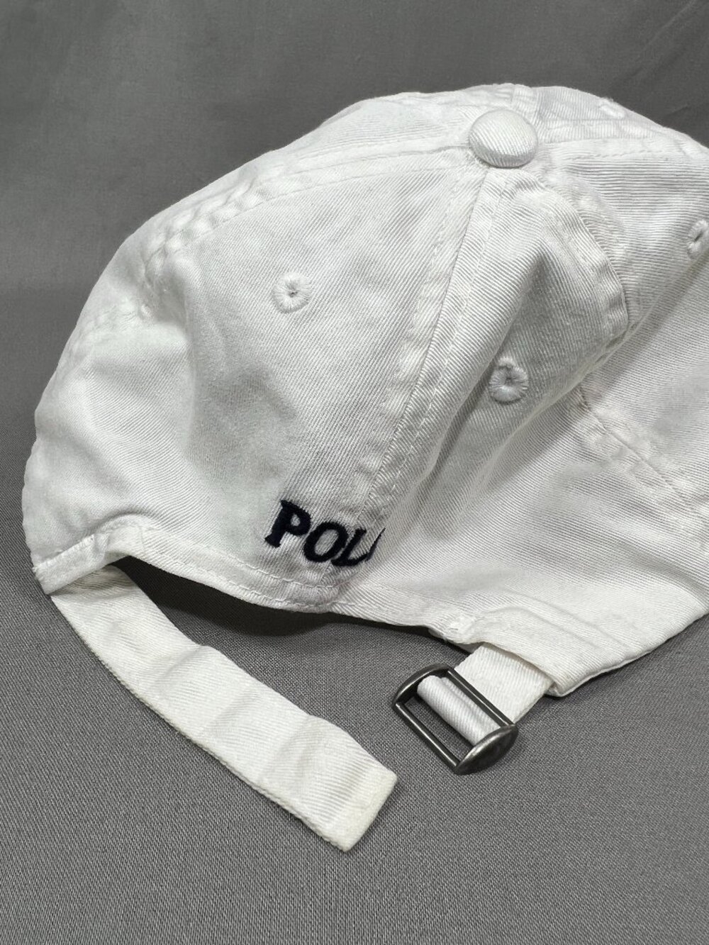 Polo Ralph Lauren Strapback Hat Adjustable White Navy Pony Dad Youth Kids 8-20 - Picture 16 of 16